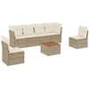 Image de vidaXL Ensemble de salon de jardin 7 pièces avec coussins Beige Poly Rattan