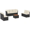 Image de vidaXL Ensemble de jardin canapé 8 pièces avec coussins noir poly rotin