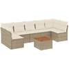 Image de vidaXL Ensemble de jardin canapé 8 pièces avec coussins Beige Poly Rattan