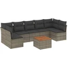 Image de vidaXL Ensemble de jardin canapé 8 pièces avec coussins Gris Poly rotin
