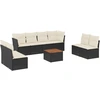 Image de vidaXL Ensemble de salon de jardin 9 pièces avec coussins noir poly rotin