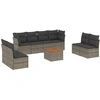 Image de vidaXL Ensemble de salon de jardin 9 pièces avec coussins Gris Poly rotin