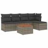 Image de vidaXL Ensemble de salon de jardin 6 pièces avec coussins Gris Poly rotin
