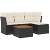 Image de vidaXL Ensemble de salon de jardin 5 pièces avec coussins noir poly rotin