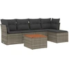 Image de vidaXL Ensemble de salon de jardin 6 pièces avec coussins Gris Poly rotin