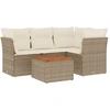 Image de vidaXL Ensemble de salon de jardin 5 pièces avec coussins Beige Poly Rattan