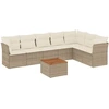 Image de vidaXL Ensemble de jardin canapé 8 pièces avec coussins Beige Poly Rattan