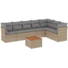Image de vidaXL Ensemble de jardin canapé 8 pièces avec coussins Beige Poly Rattan