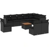 Image de vidaXL Ensemble de salon de jardin 11 pièces avec coussins noir poly rotin