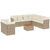 Image de vidaXL Ensemble de salon de jardin 10 pièces avec coussins Beige Poly Rattan