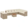 Image de vidaXL Ensemble de salon de jardin 11 pièces avec coussins Beige Poly Rattan