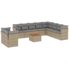 Image de vidaXL Ensemble de salon de jardin 11 pièces avec coussins Beige Poly Rattan