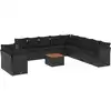 Image de vidaXL Ensemble de 12 canapés de jardin avec coussins noir poly rotin