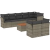 Image de vidaXL Ensemble de salon de jardin 9 pièces avec coussins Gris Poly rotin