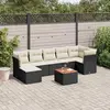 Image de vidaXL Ensemble de jardin canapé 8 pièces avec coussins noir poly rotin