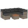 Image de vidaXL Ensemble de jardin canapé 8 pièces avec coussins Gris Poly rotin