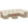 Image de vidaXL Ensemble de salon de jardin 9 pièces avec coussins beige Poly rotin