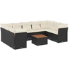 Image de vidaXL Ensemble de 10 canapés de jardin avec coussins noir poly rotin