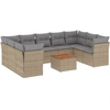 Image de vidaXL Ensemble de salon de jardin 10 pièces avec coussins Beige Poly Rattan