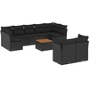 Image de vidaXL Ensemble de 10 canapés de jardin avec coussins noir poly rotin
