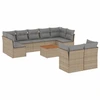 Image de vidaXL Ensemble de salon de jardin 10 pièces avec coussins Beige Poly Rattan