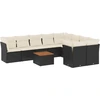 Image de vidaXL Ensemble de 10 canapés de jardin avec coussins noir poly rotin