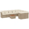 Image de vidaXL Ensemble de salon de jardin 10 pièces avec coussins Beige Poly Rattan