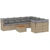Image de vidaXL Ensemble de salon de jardin 10 pièces avec coussins Beige Poly Rattan