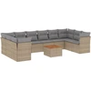 Image de vidaXL Ensemble de salon de jardin 11 pièces avec coussins Beige Poly Rattan
