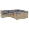 Image de vidaXL Ensemble de salon de jardin 11 pièces avec coussins Beige Poly Rattan