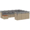 Image de vidaXL Ensemble de salon de jardin 11 pièces avec coussins Beige Poly Rattan