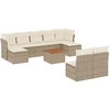 Image de vidaXL Ensemble de salon de jardin 10 pièces avec coussins Beige Poly Rattan