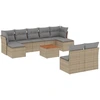 Image de vidaXL Ensemble de salon de jardin 10 pièces avec coussins Beige Poly Rattan