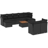 Image de vidaXL Ensemble de 10 canapés de jardin avec coussins noir poly rotin