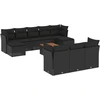 Image de vidaXL Ensemble de salon de jardin 11 pièces avec coussins noir poly rotin