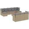 Image de vidaXL Ensemble de salon de jardin 11 pièces avec coussins Beige Poly Rattan