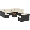 Image de vidaXL Ensemble de 12 canapés de jardin avec coussins noir poly rotin