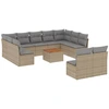 Image de vidaXL Ensemble de 12 canapés de jardin avec coussins Beige Poly Rattan