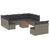 Image de vidaXL Ensemble de salon de jardin 12 pièces avec coussins Gris Poly rotin