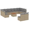 Image de vidaXL Ensemble de 13 canapés de jardin avec coussins Beige Poly Rattan