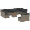 Image de vidaXL Ensemble de 13 canapés de jardin avec coussins Gris Poly Rattan
