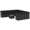 Image de vidaXL Ensemble de 12 canapés de jardin avec coussins noir poly rotin