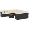 Image de vidaXL Ensemble de 12 canapés de jardin avec coussins noir poly rotin
