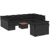 Image de vidaXL Ensemble de 13 canapés de jardin avec coussins noir poly rotin