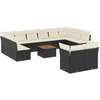 Image de vidaXL Ensemble de 13 canapés de jardin avec coussins noir poly rotin