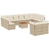 Image de vidaXL Ensemble de 13 canapés de jardin avec coussins Beige Poly Rattan