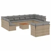 Image de vidaXL Ensemble de 13 canapés de jardin avec coussins Beige Poly Rattan