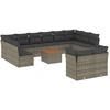 Image de vidaXL Ensemble de 13 canapés de jardin avec coussins Gris Poly Rattan