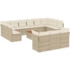 Image de vidaXL Ensemble de salon de jardin 14 pièces avec coussins Beige Poly Rattan