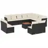 Image de vidaXL Ensemble de 13 canapés de jardin avec coussins noir poly rotin
